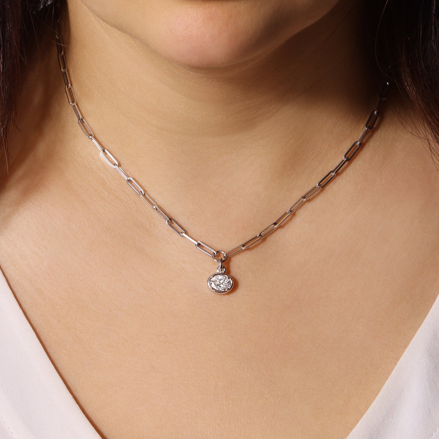 Oval Lustra Bezel Pendant