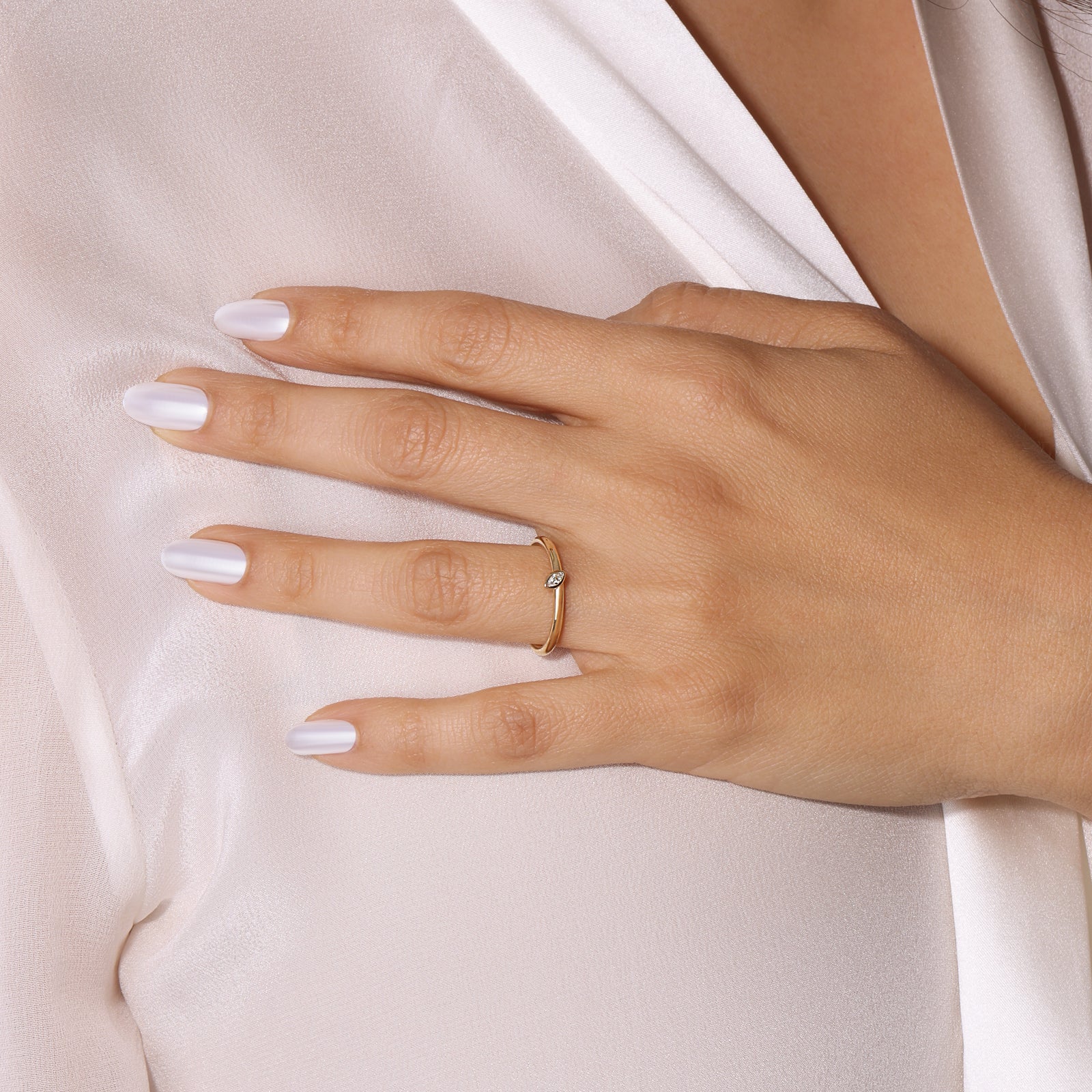 Offset Marquise Spark Ring