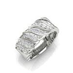 14K Gold Diamond Wide Statment Ring - Abtin & Company 