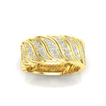14K Gold Diamond Wide Statment Ring - Abtin & Company 