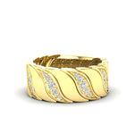 14K Gold Diamond Wide Statement Ring - Abtin & Company 