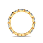 14K Gold Oval Cut Three Quarter Way East West Eternity Frame Set Lab Grown Diamond Wedding Band Ring - Abtin & Company 