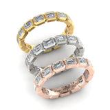 14K Gold Emerald Cut Three Quarter Way East West Eternity Bezel Set Lab Grown Diamond Wedding Band Ring - Abtin & Company 