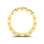 14K Gold Emerald Cut Three Quarter Way East West Eternity Bezel Set Lab Grown Diamond Wedding Band Ring - Abtin & Company 