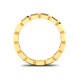 14K Gold Emerald Cut Three Quarter Way East West Eternity Bezel Set Lab Grown Diamond Wedding Band Ring - Abtin & Company 