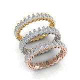 14K Gold Pear Cut Three Quarter Way Eternity Modern Prong Set Lab Grown Diamond Wedding Band Ring - Abtin & Company 