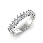 14K Gold Pear Cut Halfway Eternity Modern Prong Set Lab Grown Diamond Wedding Band Ring - Abtin & Company 