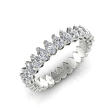 14K Gold Pear Cut Halfway Eternity Modern Prong Set Lab Grown Diamond Wedding Band Ring - Abtin & Company 