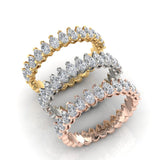 14K Gold Pear Cut Halfway Eternity Modern Prong Set Lab Grown Diamond Wedding Band Ring - Abtin & Company 