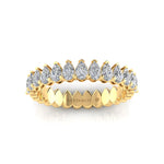 14K Gold Pear Cut Halfway Eternity Modern Prong Set Lab Grown Diamond Wedding Band Ring - Abtin & Company 