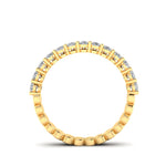 14K Gold Pear Cut Halfway Eternity Modern Prong Set Lab Grown Diamond Wedding Band Ring - Abtin & Company 