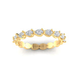 14K Gold Pear Cut Halfway East West Eternity Modern Prong Set Lab Grown Diamond Wedding Band Ring - Abtin & Company 