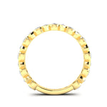 14K Gold Pear Cut Three Quarter Way Eternity Modern Half Bezel Set Lab Grown Diamond Wedding Band Ring - Abtin & Company 