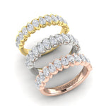 14K Gold Pear Cut Halfway Eternity Modern Half Bezel Set Lab Grown Diamond Wedding Band Ring - Abtin & Company 