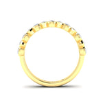 14K Gold Pear Cut Halfway Eternity Modern Half Bezel Set Lab Grown Diamond Wedding Band Ring - Abtin & Company 
