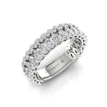 14K Gold Pear Cut & Round Three Quarter Way Eternity Prong Set Lab Grown Diamond Wedding Band Ring - Abtin & Company 