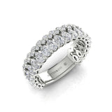 14K Gold Pear Cut & Round Three Quarter Way Eternity Prong Set Lab Grown Diamond Wedding Band Ring - Abtin & Company 