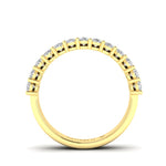 14K Gold Pear Cut & Round Halfway Eternity Prong Set Lab Grown Diamond Wedding Band Ring - Abtin & Company 