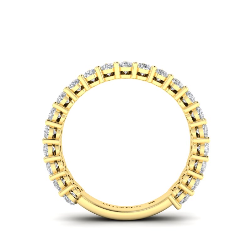 14K Gold Pear Cut & Round Three Quarter Way Eternity Prong Set Lab Grown Diamond Wedding Band Ring - Abtin & Company 