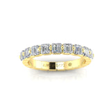 14K Gold Ascher Cut Halfway Eternity Floating Set Lab Grown Diamond Wedding Band Ring - Abtin & Company 