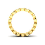 14K Gold Oval Cut Halfway Eternity Milgrain Bezel Set Lab Grown Diamond Wedding Band Ring - Abtin & Company 