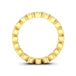 14K Gold Oval Cut Three Quarter Way Eternity Milgrain Bezel Set Lab Grown Diamond Wedding Band Ring - Abtin & Company 