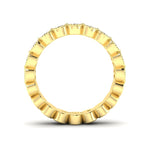 14K Gold Oval Cut Halfway Eternity Milgrain Bezel Set Lab Grown Diamond Wedding Band Ring - Abtin & Company 