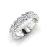 14K Gold Oval Cut Halfway Eternity Half Bezel Set Lab Grown Diamond Wedding Band Ring - Abtin & Company 