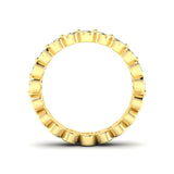 14K Gold Oval Cut Halfway Eternity Half Bezel Set Lab Grown Diamond Wedding Band Ring - Abtin & Company 