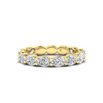 14K Gold Oval Cut Three Quarter Way Eternity East West Prong Set Lab Grown Diamond Wedding Band Ring - Abtin & Company 