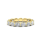 14K Gold Oval Cut Three Quarter Way Eternity East West Prong Set Lab Grown Diamond Wedding Band Ring - Abtin & Company 