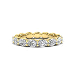 14K Gold Oval Cut Halfway Eternity East West Prong Set Lab Grown Diamond Wedding Band Ring - Abtin & Company 