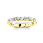 14K Gold Oval Cut Three Quarter Way Eternity East West Prong Set Lab Grown Diamond Wedding Band Ring - Abtin & Company 