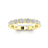 14K Gold Oval Cut Three Quarter Way Eternity East West Prong Set Lab Grown Diamond Wedding Band Ring - Abtin & Company 