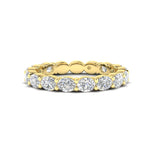 14K Gold Oval Cut Three Quarter Way Eternity East West Prong Set Lab Grown Diamond Wedding Band Ring - Abtin & Company 