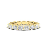 14K Gold Oval Cut Halfway Eternity East West Prong Set Lab Grown Diamond Wedding Band Ring - Abtin & Company 