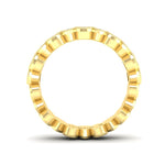 14K Gold Pear Cut Halfway Eternity Milgrain Bezel Set Lab Grown Diamond Wedding Band Ring - Abtin & Company 