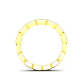 14K Gold Emerald Cut Halfway East West Eternity Milgrain Bezel Set Lab Grown Diamond Wedding Band Ring - Abtin & Company 