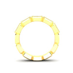 14K Gold Emerald Cut Halfway East West Eternity Milgrain Bezel Set Lab Grown Diamond Wedding Band Ring - Abtin & Company 