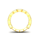 14K Gold Emerald Cut Three Quarter Way Vertical Eternity Milgrain Bezel Set Lab Grown Diamond Wedding Band Ring - Abtin & Company 