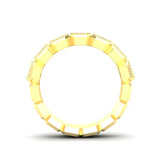 14K Gold Emerald Cut Halfway Vertical Eternity Milgrain Bezel Set Lab Grown Diamond Wedding Band Ring - Abtin & Company 
