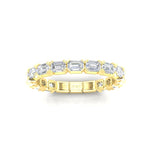14K Gold Emerald Cut Three Quarter Way East West Eternity Modern Prong Set Lab Grown Diamond Wedding Band Ring - Abtin & Company 