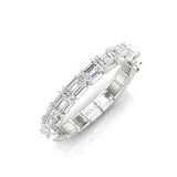 14K Gold Emerald Cut Halfway East West Eternity Modern Prong Set Lab Grown Diamond Wedding Band Ring - Abtin & Company 