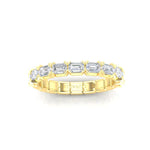 14K Gold Emerald Cut Halfway East West Eternity Modern Prong Set Lab Grown Diamond Wedding Band Ring - Abtin & Company 