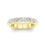 14K Gold Emerald Cut Three Quarter Way East West Eternity Modern Prong Set Lab Grown Diamond Wedding Band Ring - Abtin & Company 