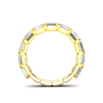 14K Gold Emerald Cut Three Quarter Way East West Eternity Modern Prong Set Lab Grown Diamond Wedding Band Ring - Abtin & Company 