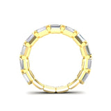 14K Gold Emerald Cut Three Quarter Way East West Eternity Modern Prong Set Lab Grown Diamond Wedding Band Ring - Abtin & Company 
