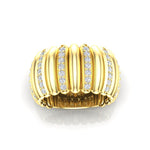 14K Gold Alternate Diamond Wide Dome Ring - Abtin & Company 
