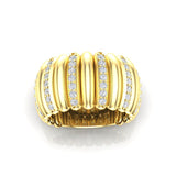 14K Gold Alternate Diamond Wide Dome Ring - Abtin & Company 