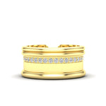 14K Gold Modern Open Cigar Diamond Ring - Abtin & Company 